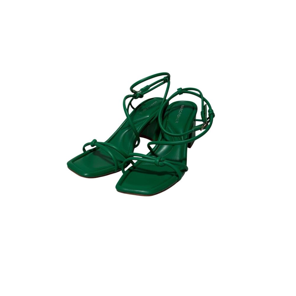 NEW Marc Fisher Sandals Gurion Size 6.5M GREEN Knotted Strappy Block Heel - Picture 7 of 11